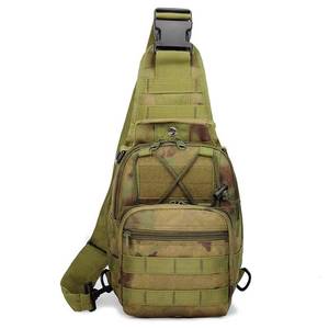 lot 43711 image: NEW Tactical Chest Bag Single Shoulder Pack Molle Tactical Sling Bag Cross Body NEW JUNGLE CAMO RETAIL $25.00