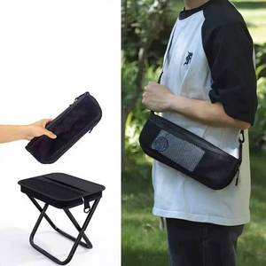lot 46706 image: NEW Portable Chair Foldable Ultra-Light Compact With Bag Zippered Bag BLACK