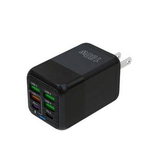 lot 46710 image: NEW Phone Charger 150W Charging Block 4USB2PD Fast Charging 5v2.4A BLACK