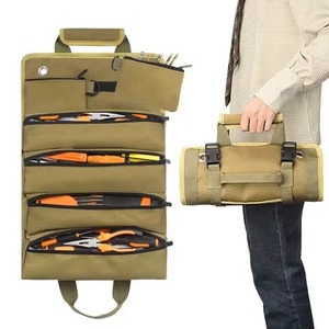 lot 47712 image: NEW Hardware Tool Roll Bag Electrician Car Hanging Storage Tool Box Bag - TAN RETAIL $30.00