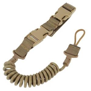 lot 446718 image: NEW Quick Release Retractable Hanging Rope Sling Tactical Pistol Lanyard TAN