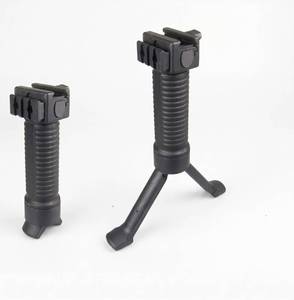 lot 446728 image: NEW Forward Vertical Rifle Grip With Retractable Spring Loaded Bipod Rail Mount