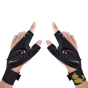 lot 446729 image: NEW PAIR USB Rechargeable LED Flashlight Glove IP65 Rated for Camping Fishing Car Repair