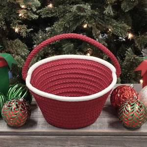 lot 65857 image: Holiday Accent Gift Basket - Red 8x12 x7
