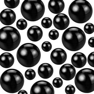 lot 65879 image: 2200Pcs Black Pearl Beads for Vase Filler, No Hole Faux Pearls for Candle Centerpieces, Wedding Centerpiece, Birthday Party Home Decor, 81420mm