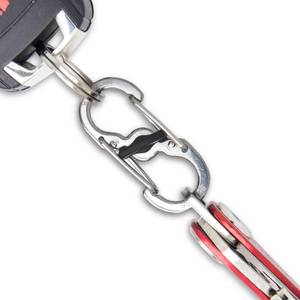 lot 65907 image: KEY SMART Quick Disconnect Stainless Steel S Carabiner with Lock - Dual Carabiner Keychain Locking S Clip