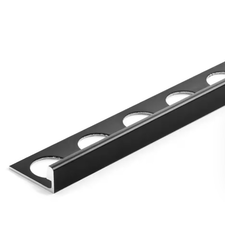 lot 312 image: 2 Black 38 in. x 98-12 in. Aluminum L-Shaped Tile Edging Trim