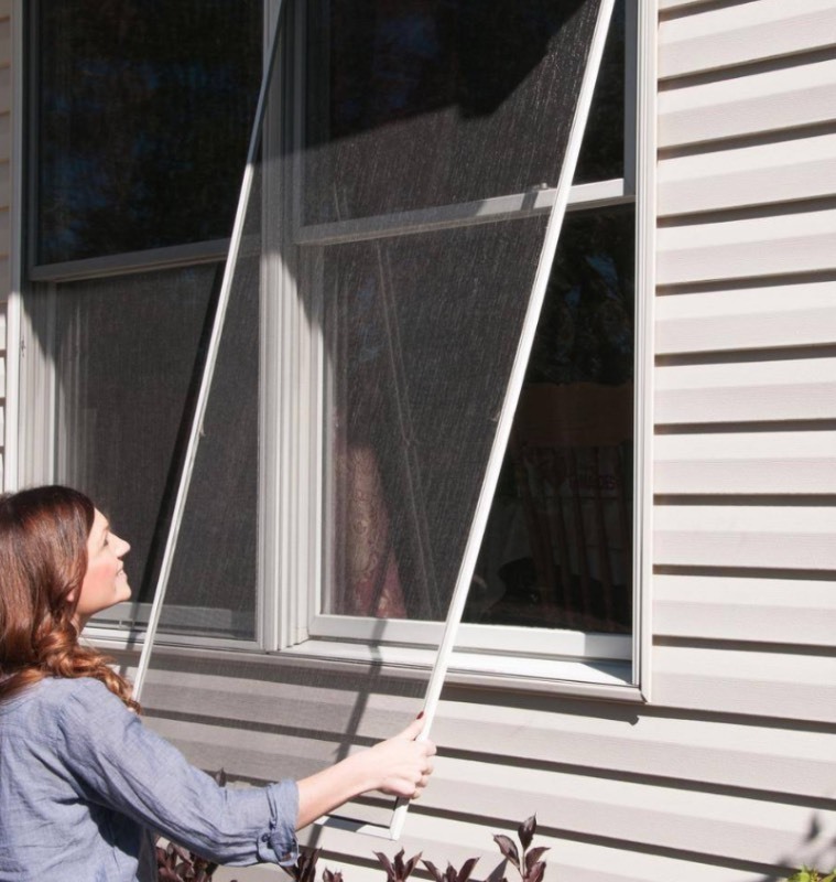 lot 207 image: Bundle of Four 36 in. x 84 in. Gray Fiberglass Window Screen