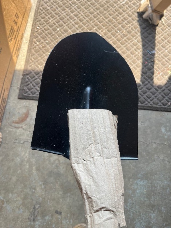 lot 334 image: Black Metal Round Point Shovel, Wooden Handle 5
