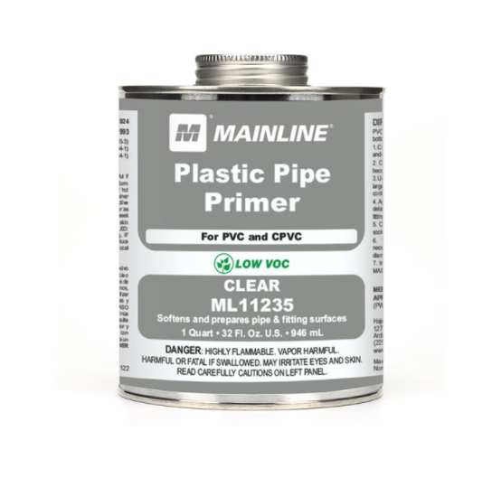 lot 192 image: Bundle of 4 Qts Mainline MAINLINE ML11235 QT CLR PVC CPVC PRIMER LOW-VOC