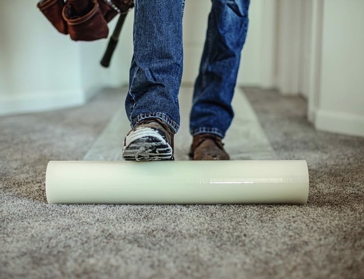 lot 268 image: Surface Shields CS24200L Carpet Shield, 36 Inch x 200 feet, Blue Color Not Clear