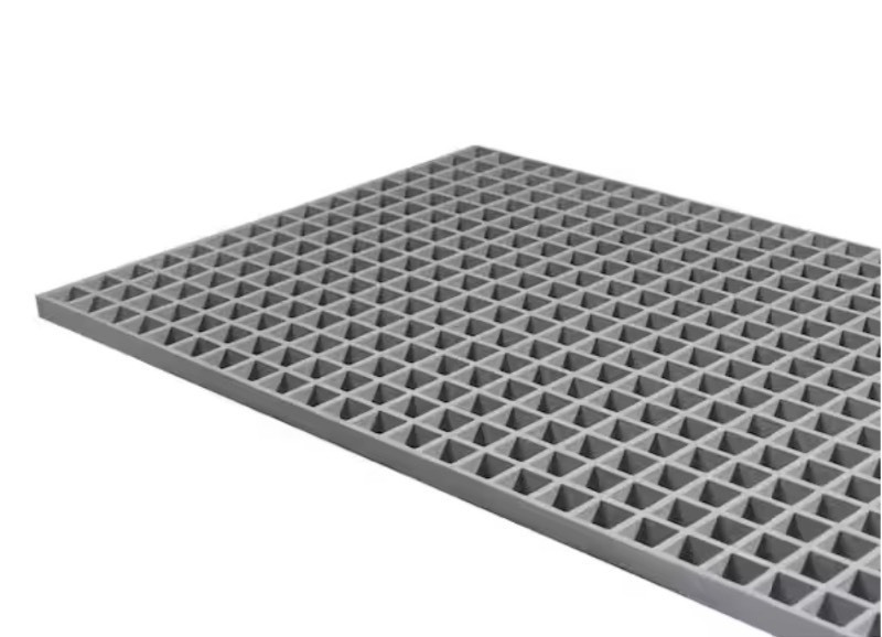 lot 299 image: 1 x 4 Composite Fiberglass Grating Deck Tile for Drain Cover, Garage, Patio Deck, Gray