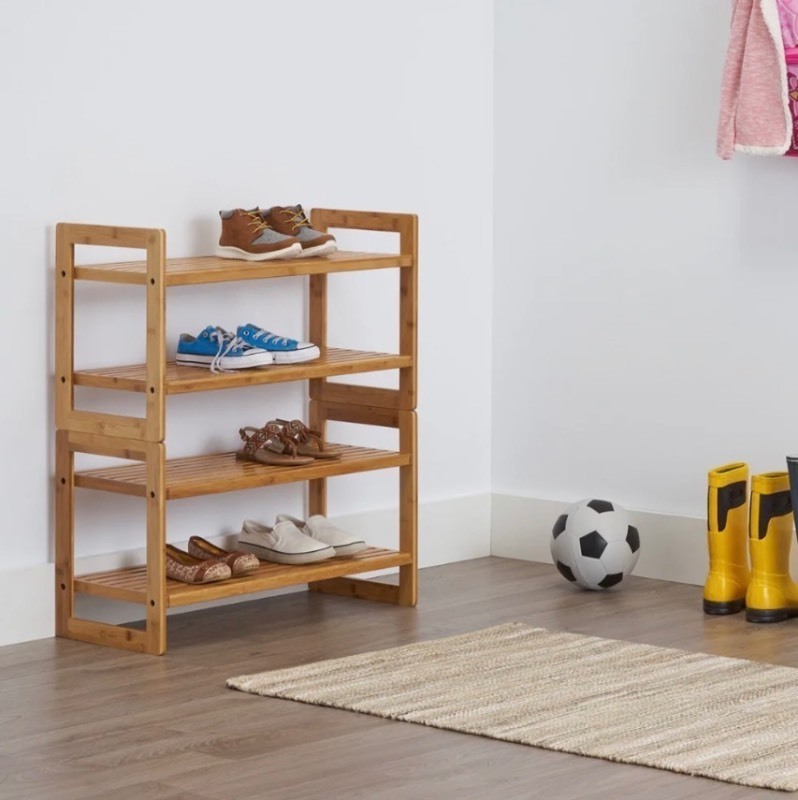 lot 27 image: TRINITY� EcoStorage� Bamboo Shoe Rack  2-Pack Retails $94
