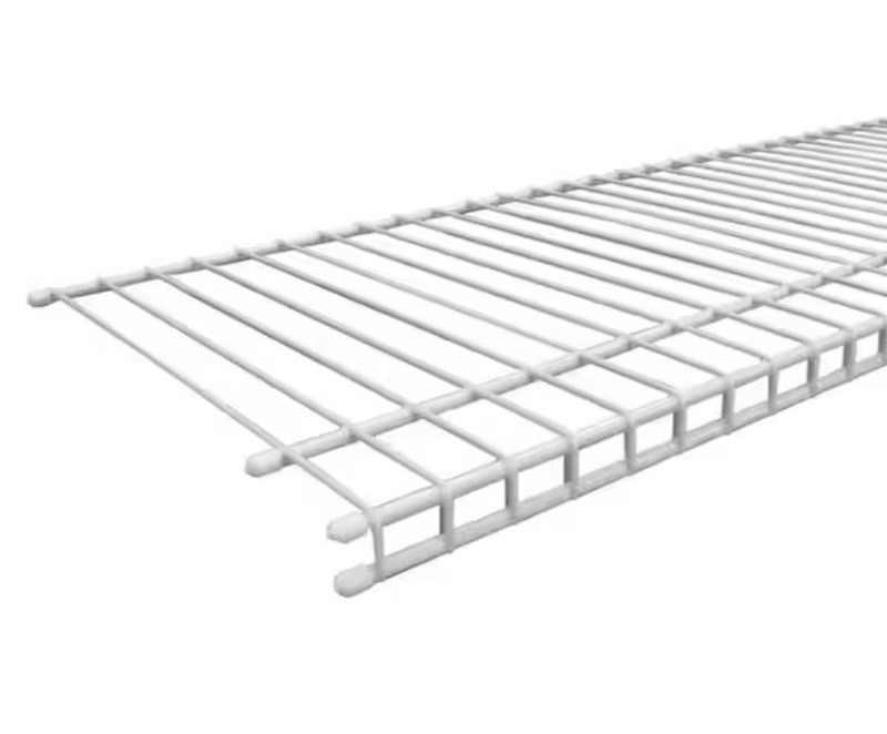lot 92 image: SuperSlide 96 in. W x 12 in. D White Ventilated Wire Shelf