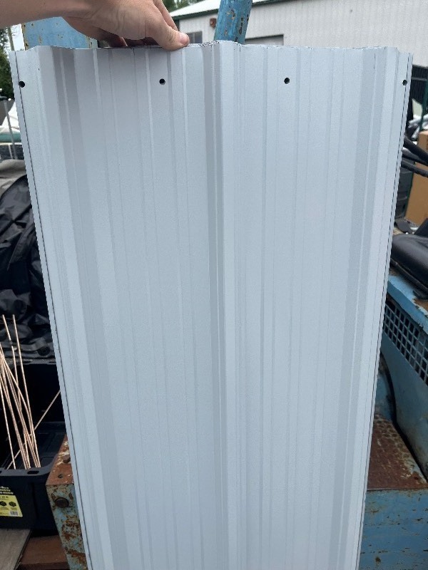 lot 39 image: Bundle of 4 Pieces Valley Sheet Metal Pieces  Quality Sheeting - White 19 x 5 MULTI LOT read DIscription