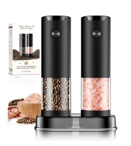 lot 8 image: Electric Salt and Pepper Automatic Grinder Set with Holder