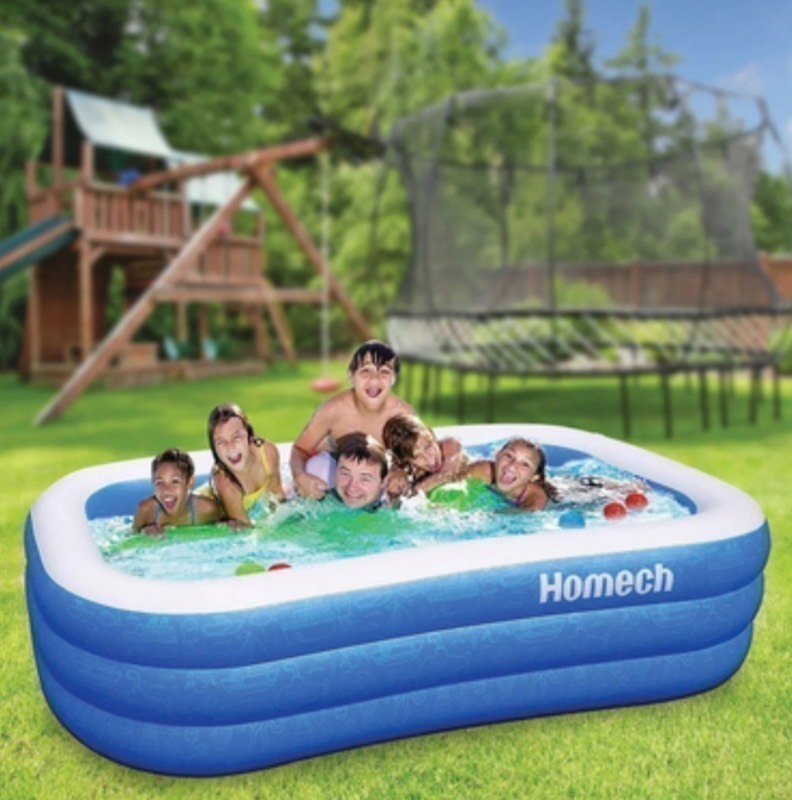 lot 117 image: Homech Inflatable Lounge Swimming Pool - 118 x 72 x 20