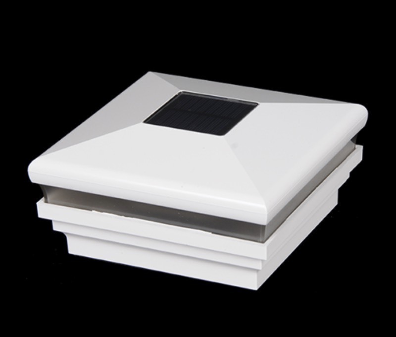 lot 651 image: 4 Sq. Neptune Halo Solar Light Post Cap - White - Upgrade Your Deck