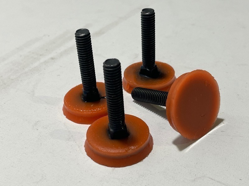 lot 419 image: Bundle of 4 Professional Quality Adjustable Replacement Feet for Furniture Machines - see images for Sizing