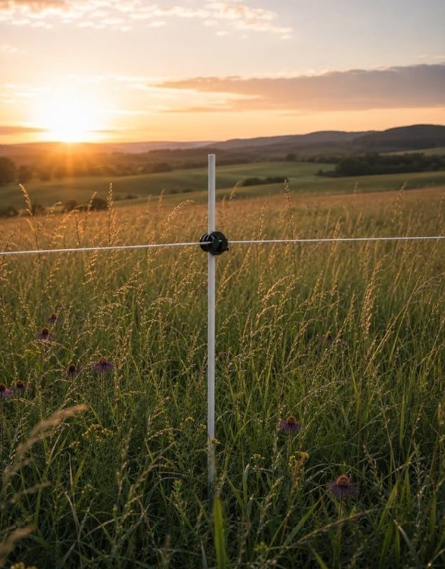 lot 297 image: Pack of 10 Fiberglass Fence Posts 38 x 48  White Fiberglass Rods for Garden Fencing Livestock Containment Temporary Electric Fence and DIY Projects  Lightweight Durable and Weather-Resistant