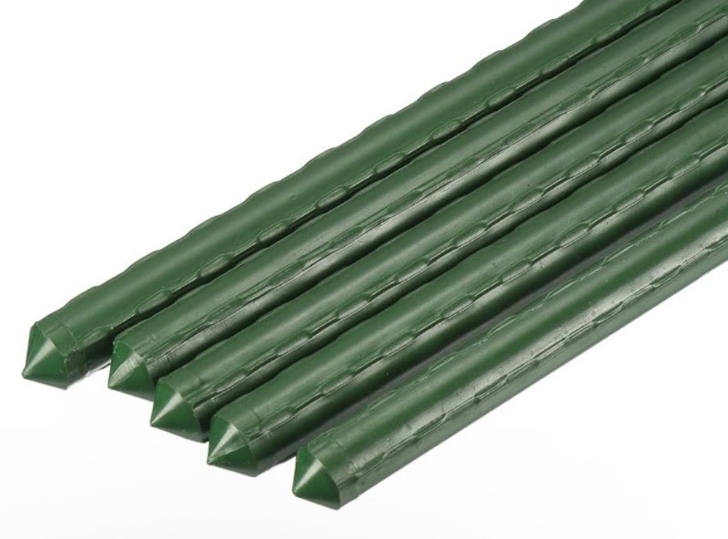 lot 244 image: Garden Plant Stakes 0.63 Dia Plastic Coated Steel Tube Plant Sticks for Natural Climbing Plants Support Green Pack of 6
