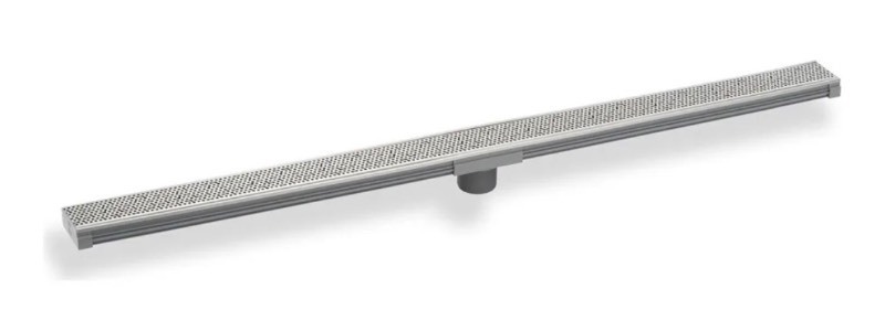 lot 58 image: 72 Site Sizable Low Profile Stainless Steel Linear Drain Kit with 2 12 Adhesion Style Grate Retails $700