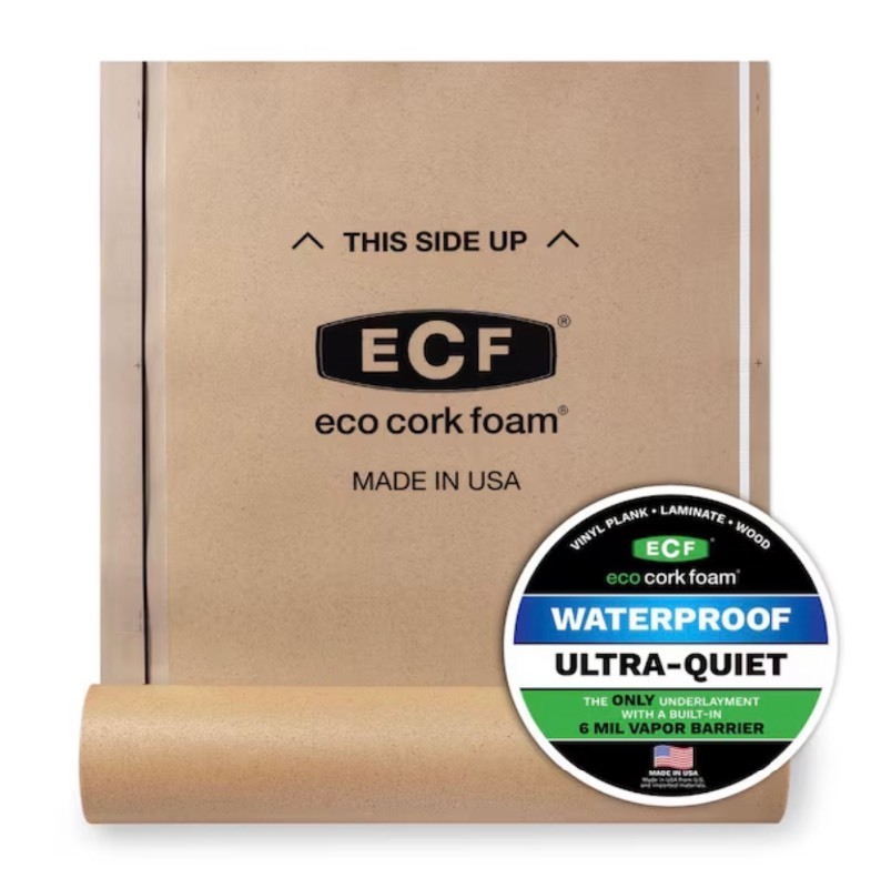 lot 77 image: 75 sq. ft. 3 ft. x 25 ft. x 3.2 mm Waterproof Premium Plus 10-in-1 Underlayment - Vinyl Plank, Laminate, Engineered Wood