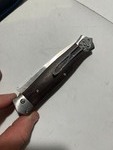 Manually Operated Button-lock Knife, Folding Pocket knives For Men, 440C Blade, chicken-wing wood handle With Deep Carry Pocket Clip,EDC Outdoor Camping Tool