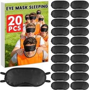 lot 8767 image: 20 Pcs Sleep Eye Masks Blindfolds - Light-Tight Nose Pad & Adjustable Strap