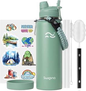 lot 8786 image: Swigina 40 oz Insulated Water Bottle with 2in1 Lid, Silicone Boot, BPA Free