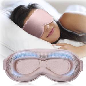 lot 8791 image: 3D Blackout Weighted Sleep Mask for Women, Pink, Adjustable Strap