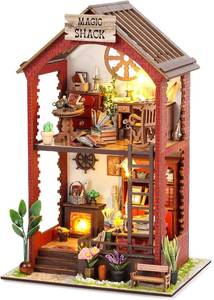 lot 8796 image: RONSTONE Book Nook Kit for Adults with LED Light, DIY Wooden 3D Bookshelf