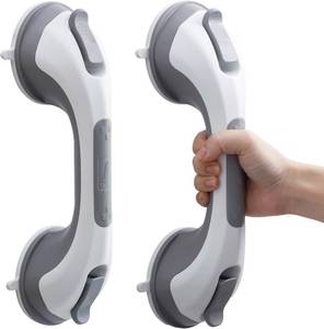 lot 8800 image: TAILI Shower Grab Bars, 2 Pack 12.2in Grey Suction Handrails, No-Drill