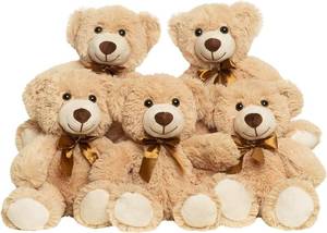 lot 8804 image: Teddy Bears Bulk 5 Packs, 13.5-Inch Small Stuffed Bears for Christmas
