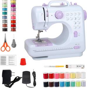 lot 8805 image: Mini Sewing Machine for Beginners, Portable, 12 Stitches, Dual Speed, Purple Mig