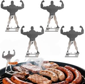 lot 8816 image: 4 PCS Muscle Man Hot Dog Holder  Hotdog & Sausage Stand  Portable Roaster