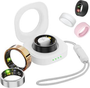 lot 8818 image: Smart Ring for Women & Men, IP68 Fitness Tracker with Case, black , 7#