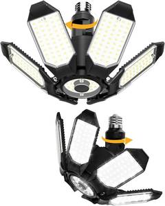 Rotatable LED Garage Light 2-Pack, 6-Panel Shop Lights, E26/E27