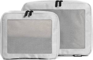 lot 8843 image: Compression Packing Cubes for Travel, 2-Pack, Light Grey
