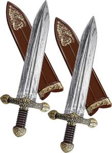 lot 8848 image: quescu 2Set Sword Toys, Plastic Roman Sword with Sheath, Costume Props