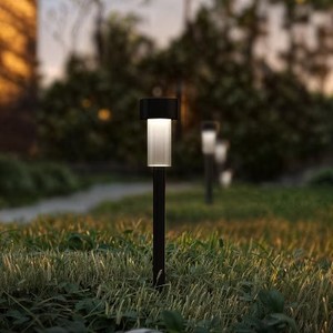 lot 8850 image: Flash Furniture Hartford 12-Pack Black LED Solar Lights, Weather Resistant