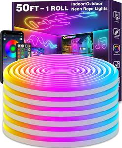 lot 8861 image: 50ft Neon Rope Lights - Flexible LED Rope with AppRemote, IP65 RGB missing part