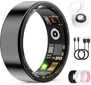 lot 8869 image: Smart Ring for Women & Men, Health Tracker, BP, HR, SpO2, HRV, IP68, Sleep