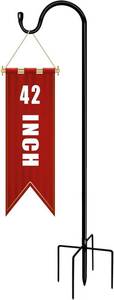 lot 8873 image: Shepherds Hooks Outdoor 42-Inch Bird Feeder Pole, 5-Prong Base, Adjustable