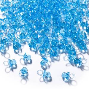 lot 8874 image: 150 Mini Acrylic Pacifiers for Baby Shower Game, 0.86 Inch Bulk (Blue)