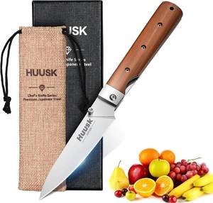 lot 8894 image: Huusk Japanese Folding Fruit Knife - 440C Stainless Steel, Pocket Paring