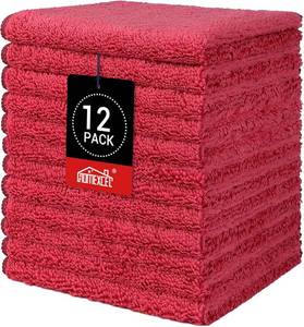 lot 8898 image: HOMEXCEL Washcloths 12PK, Ultra Soft Face Towels 12x12 in, Machine Washable