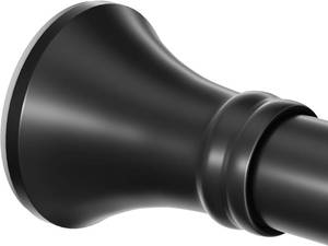 lot 8909 image: Matte Black Shower Curtain Rod 36-84, No-Slip Stainless Steel Tension Rod