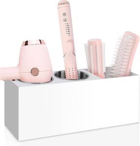 lot 8913 image: Hair Tool Organizer, Dryer Holder with Heatproof Cups, Acrylic, White