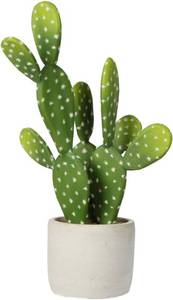 lot 8932 image: 13 Small Fake Cactus in Pot - Prickly Pear Faux Cacti for HomeOffice Decor
